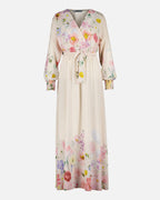 FLOYD Maxikjole Lilu Fleur - Offwhite/ Light Pink