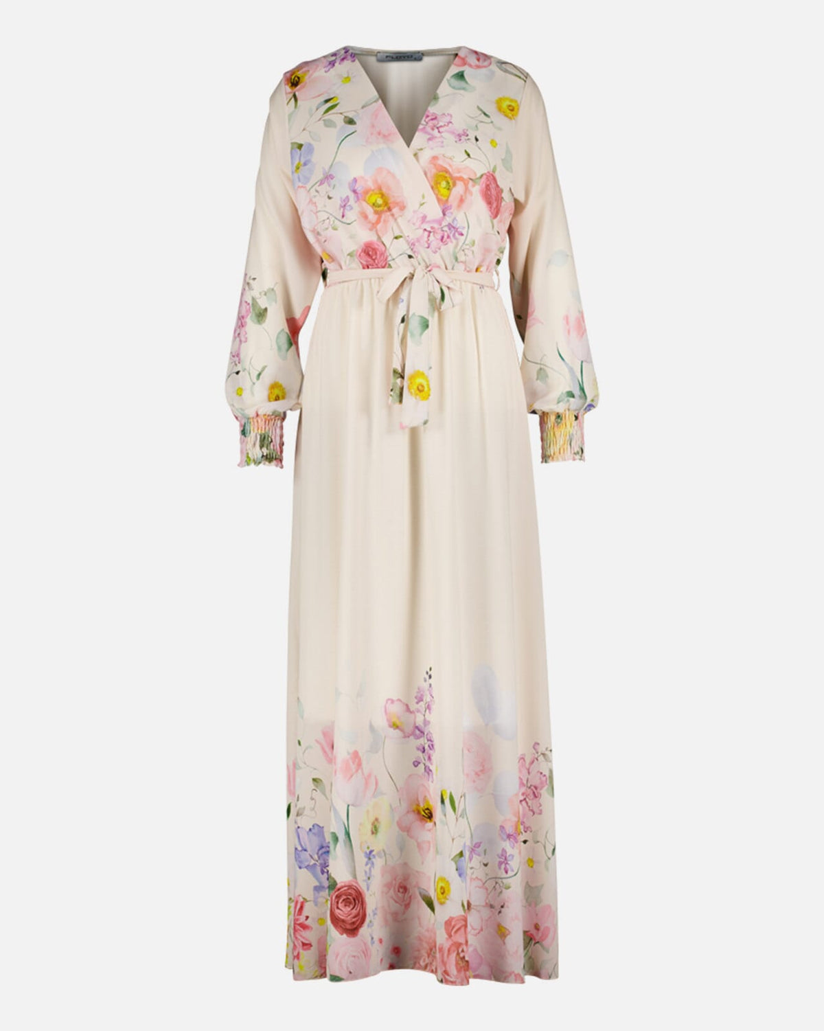 FLOYD Maxikjole Lilu Fleur - Offwhite/ Light Pink