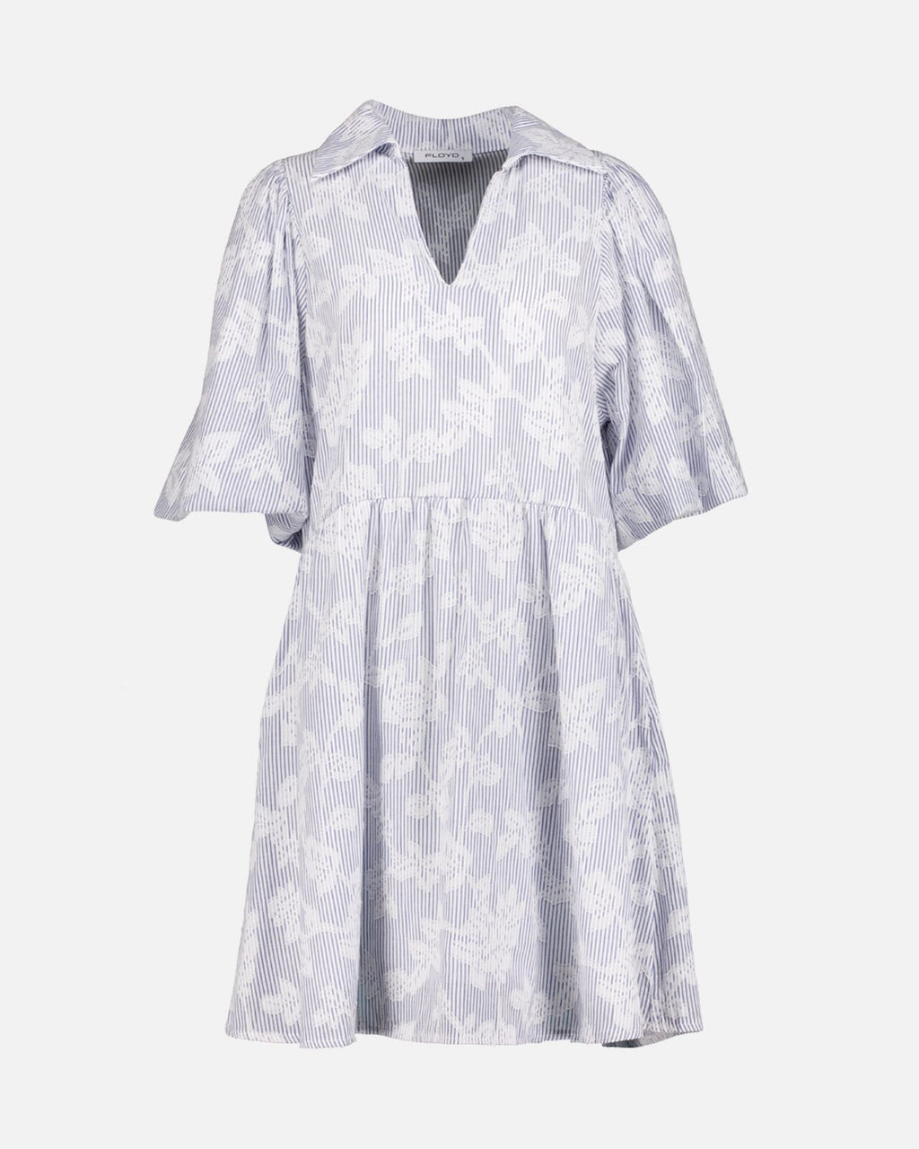 FLOYD Kjole Larina Adeo - Offwhite/ Blue
