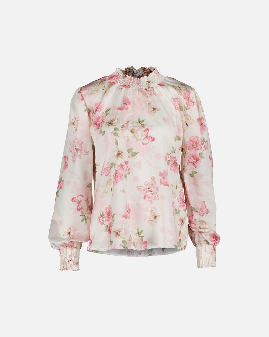 FLOYD Bluse Juliet Butterfly - Offwhite/ Light Pink