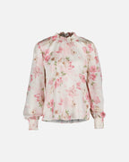 FLOYD Bluse Juliet Butterfly - Offwhite/ Light Pink