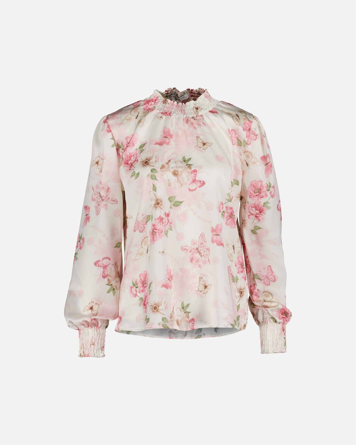 FLOYD Bluse Juliet Butterfly - Offwhite/ Light Pink