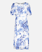 FLOYD Midikjole Morgan Delphia - Offwhite/ Blue
