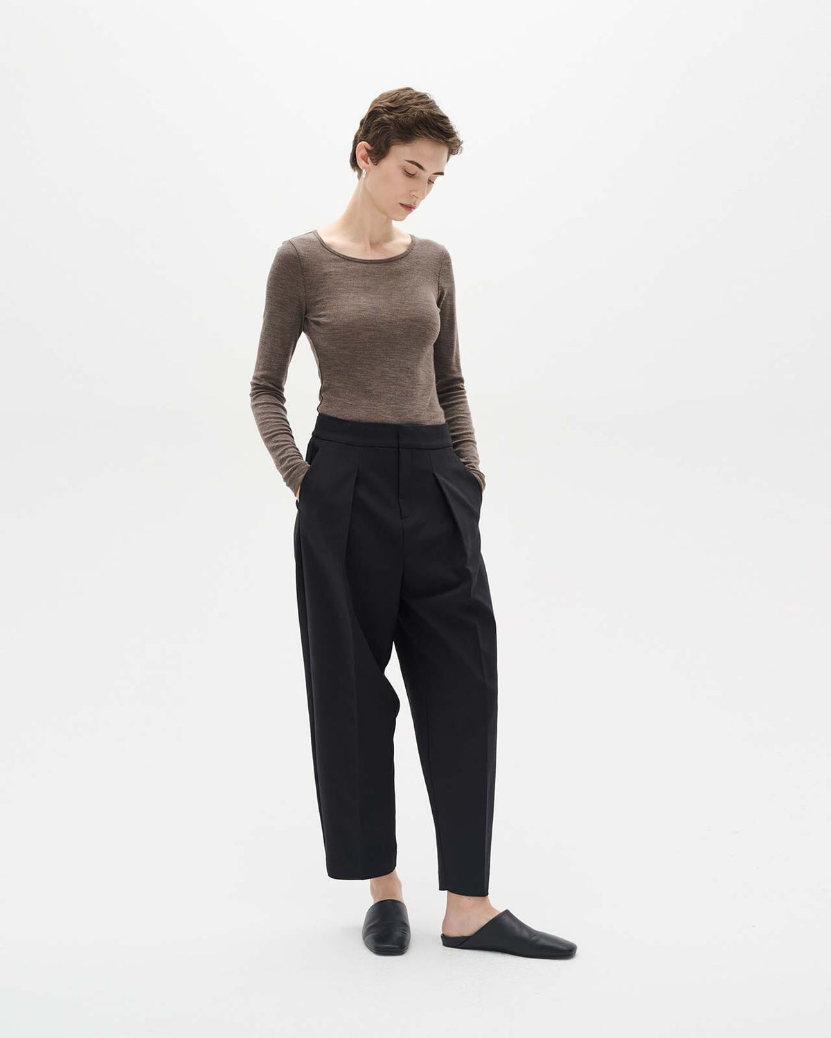InWear Topp Fang Ull LS - Brown Melange
