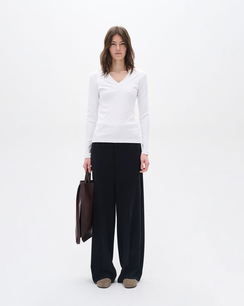 InWear Topp Dagna V-neck LS - Pure White
