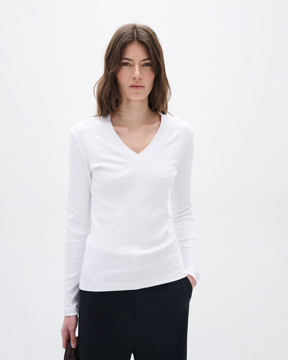 InWear Topp Dagna V-neck LS - Pure White
