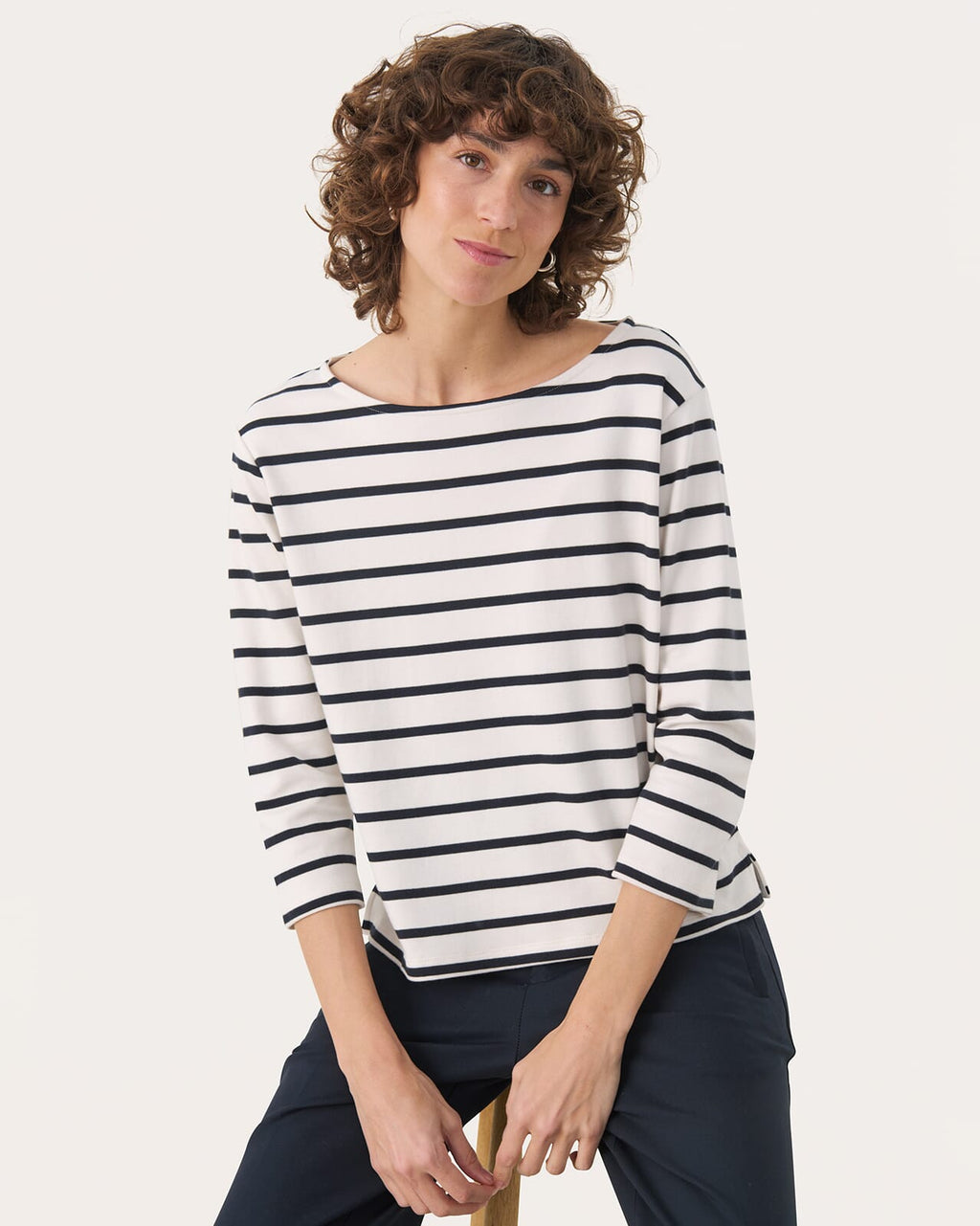 PART TWO Topp Nela TS - Dark Navy Stripe