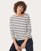 PART TWO Topp Nela TS - Dark Navy Stripe