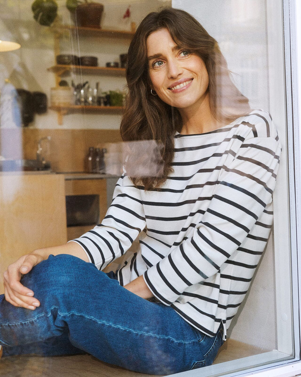 PART TWO Topp Nela TS - Dark Navy Stripe