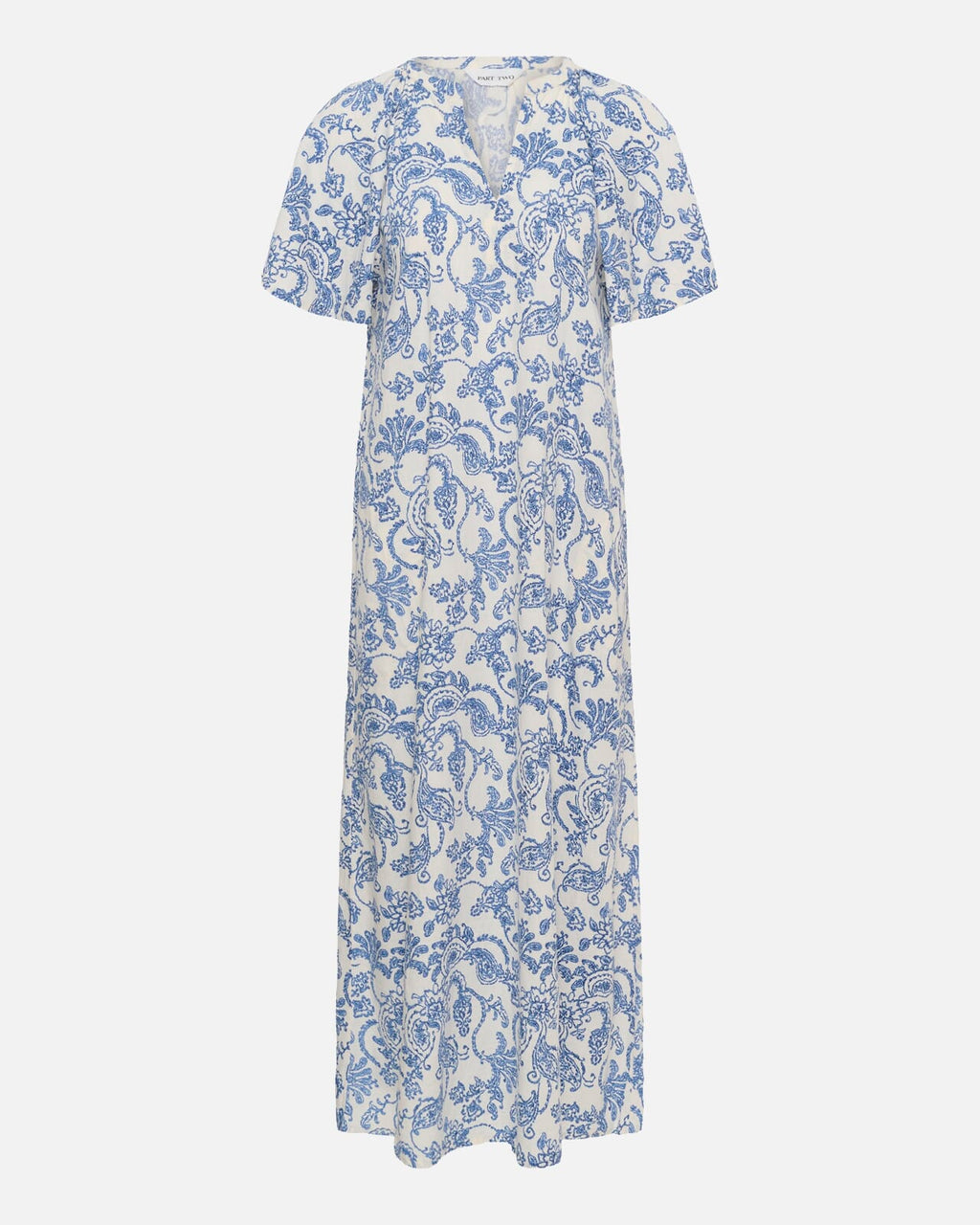 Part Two Midikjole Bentine Linmiks DR - Blue Dot Paisley Print