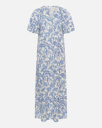 Part Two Midikjole Bentine Linmiks DR - Blue Dot Paisley Print