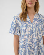 Part Two Midikjole Bentine Linmiks DR - Blue Dot Paisley Print