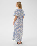 Part Two Midikjole Bentine Linmiks DR - Blue Dot Paisley Print