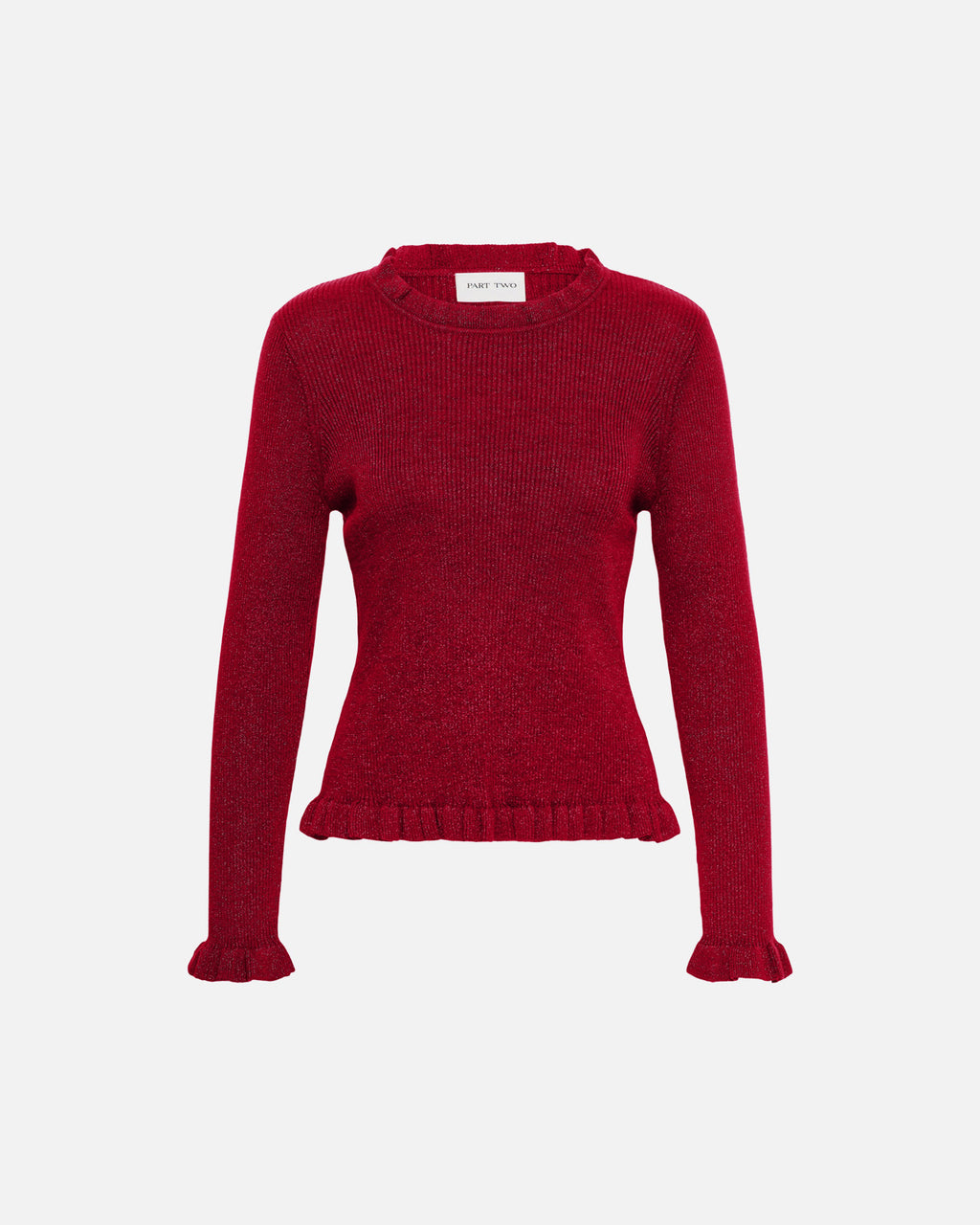 PART TWO Genser Dounia Pullover - Biking Red with Lurex