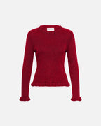 PART TWO Genser Dounia Pullover - Biking Red with Lurex