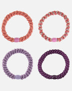 KKNEKKI by Bon Dep Hårstrikk Bundle 4 - 4pk -Pomerant/ Raspberry Mix/ Lavendel/ Grape