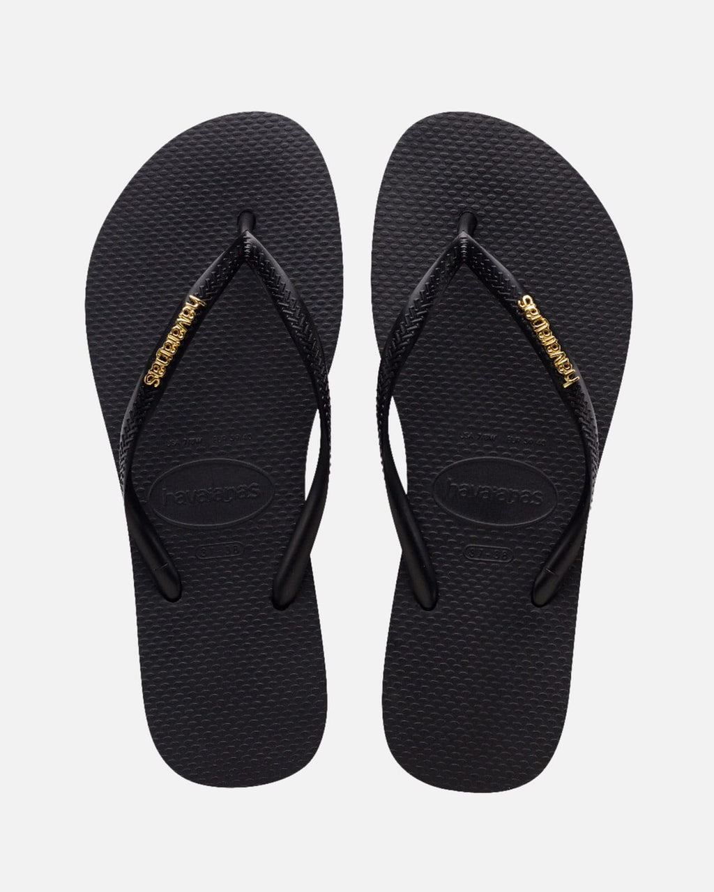 Havaianas Flip Flop Hav. Slim Logo - Metallic Black/ Golden