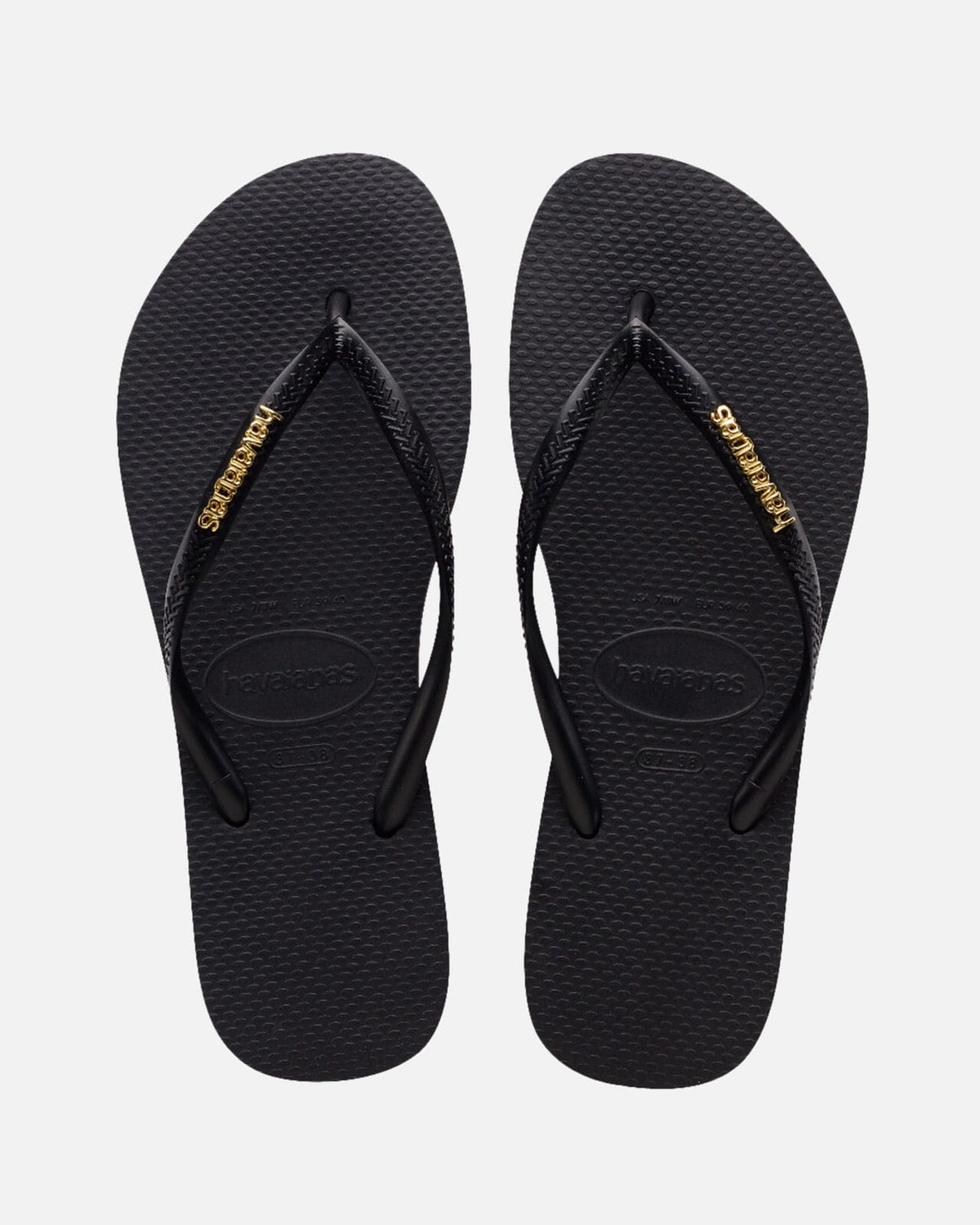 Havaianas Flip Flop Hav. Slim Logo - Metallic Black/ Golden
