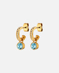 DYRBERG/KERN Øreringer Dessa - Gold/ Aqua