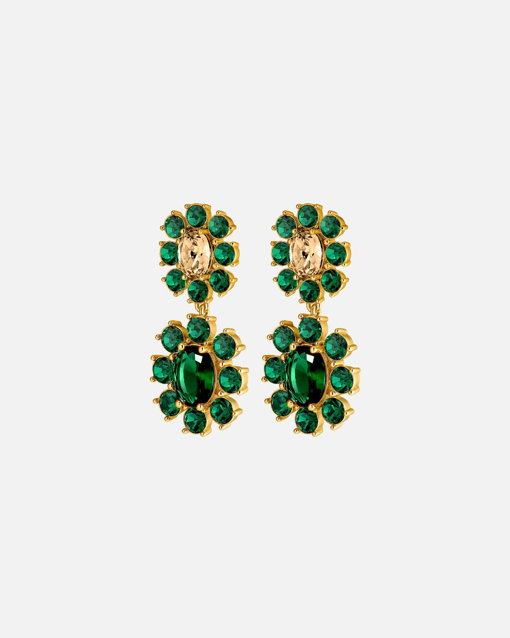 DYRBERG/KERN Øredobber Lina - Gold/ Emerald Green/ Golden