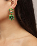 DYRBERG/KERN Øredobber Lina - Gold/ Emerald Green/ Golden