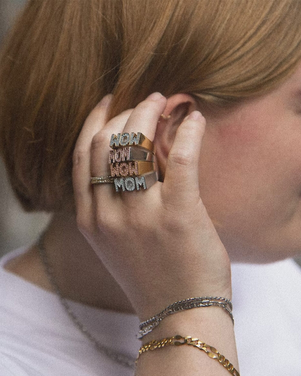 Maria Black Ring Mom - Pink/ Silver