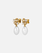 DYRBERG/KERN Øredobber Petun Golden - Gold/ White Pearl