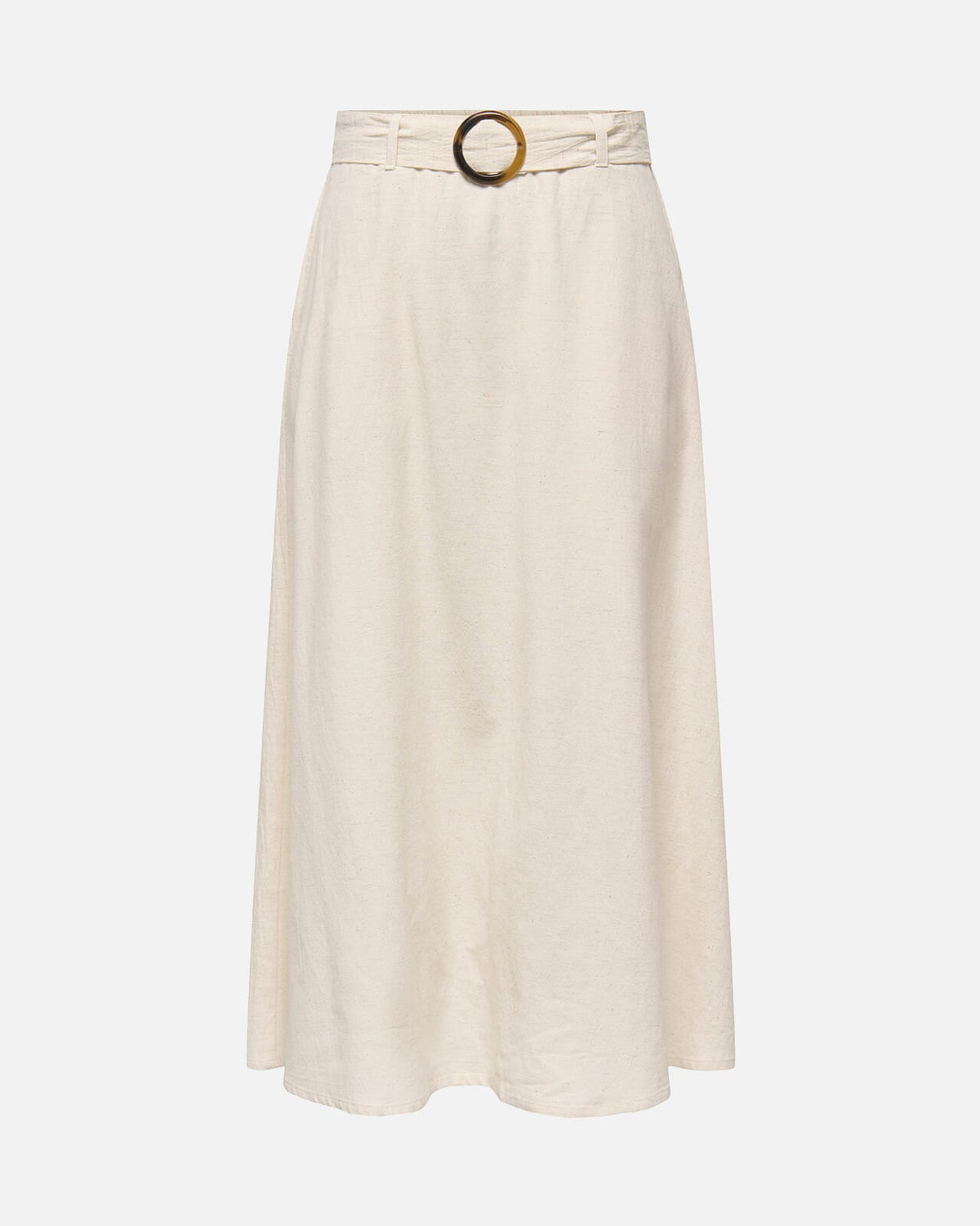 JDY Midiskjort Milan Linen HW Belted - Oatmeal Melange