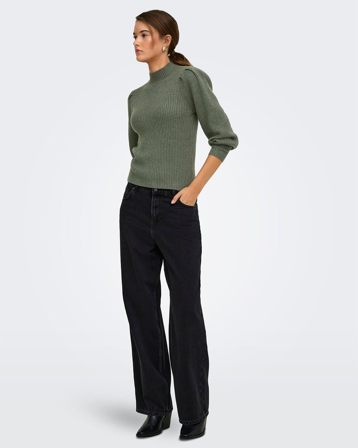 ONLY Genser Katia L/S Highneck Pull - Kambaba/ Melange
