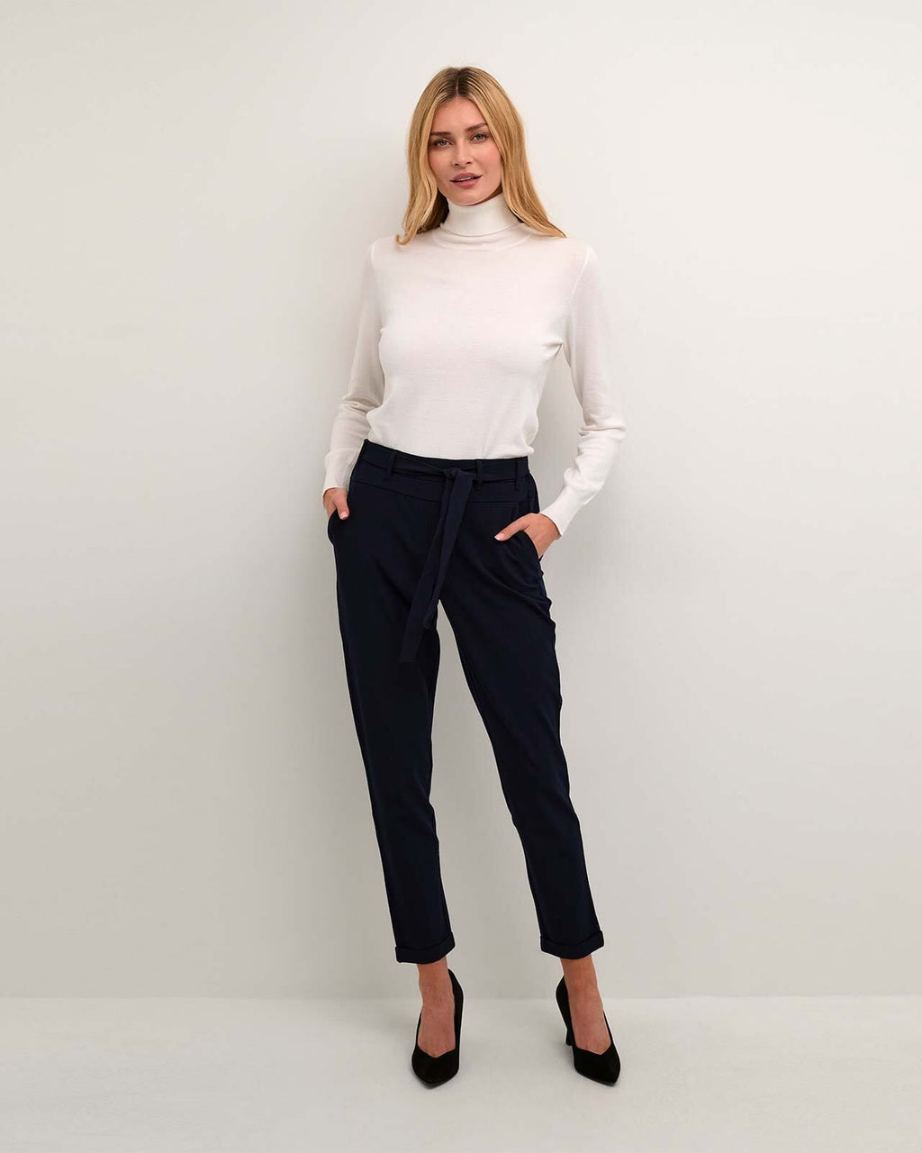 KAFFE Pologenser Roll Neck - Chalk