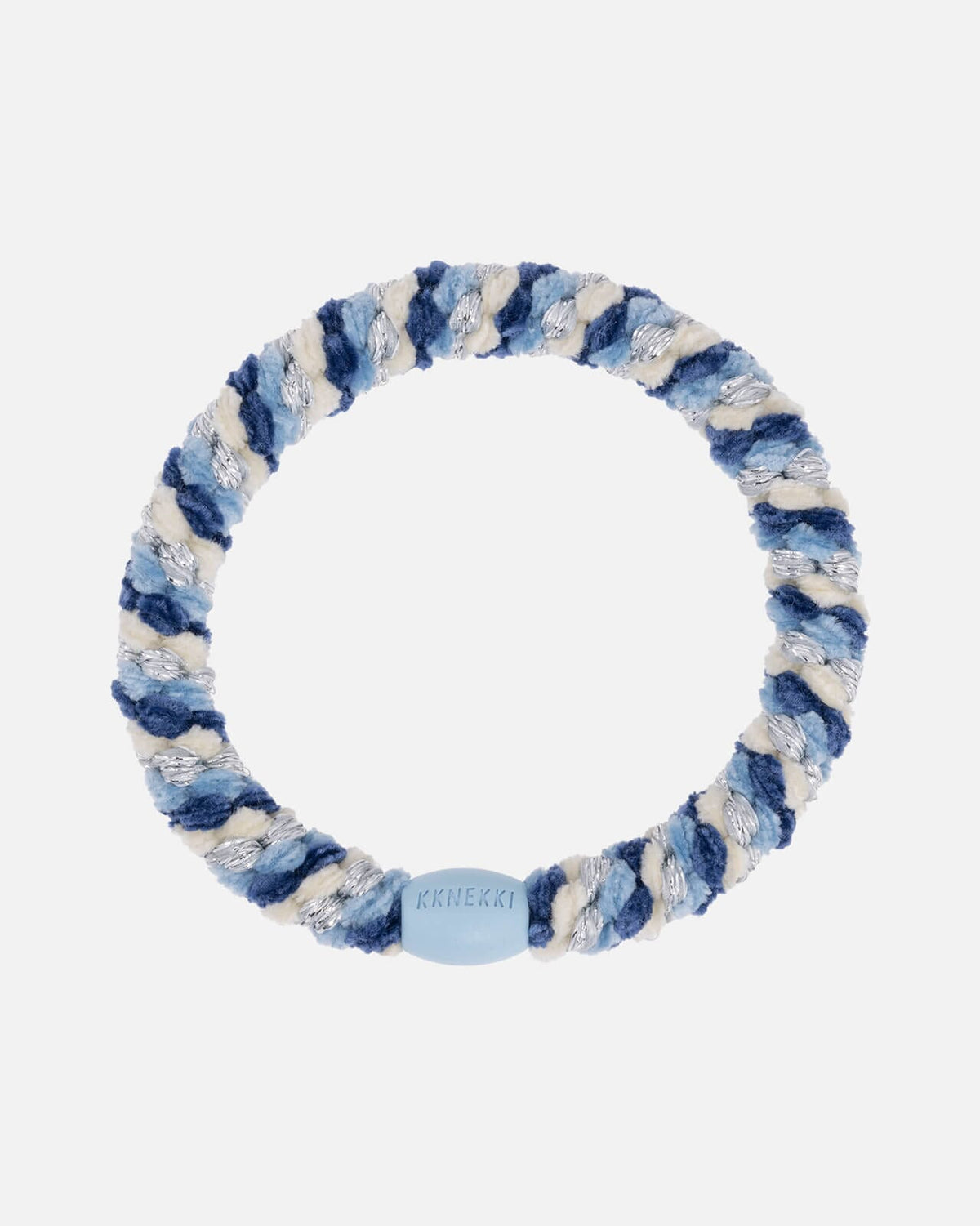 KKNEKKI by Bon Dep Hårstrikk Mix - Blue/ Silver Glitter