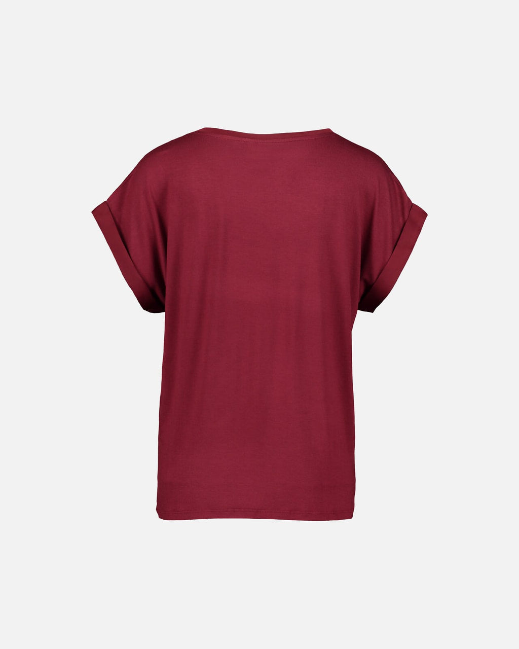 VILA Topp Ellette S/S Satin Top - Cabernet