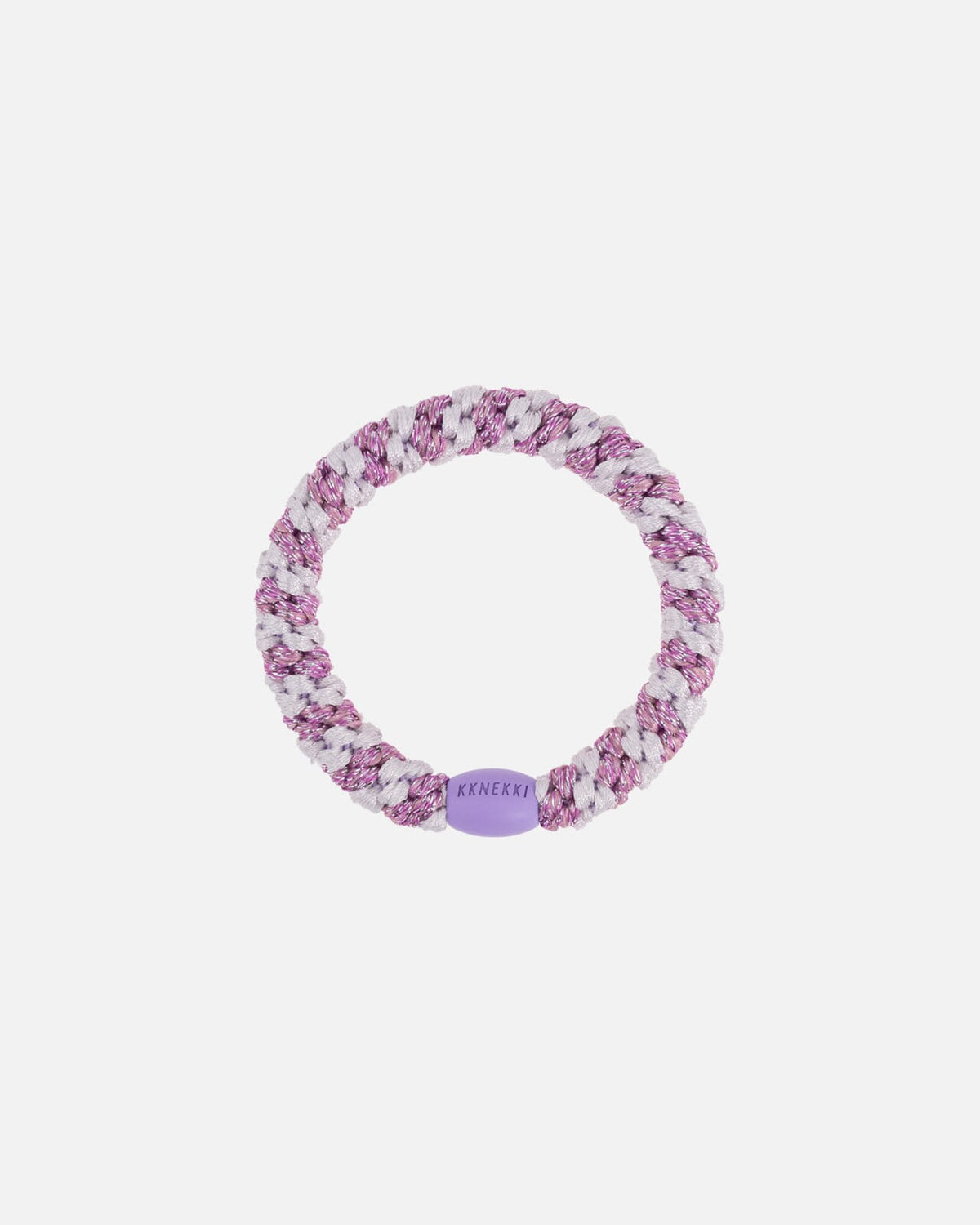 KKNEKKI by Bon Dep Hårstrikk Stripe 57659 - Lavender/ Pink/ Glitter