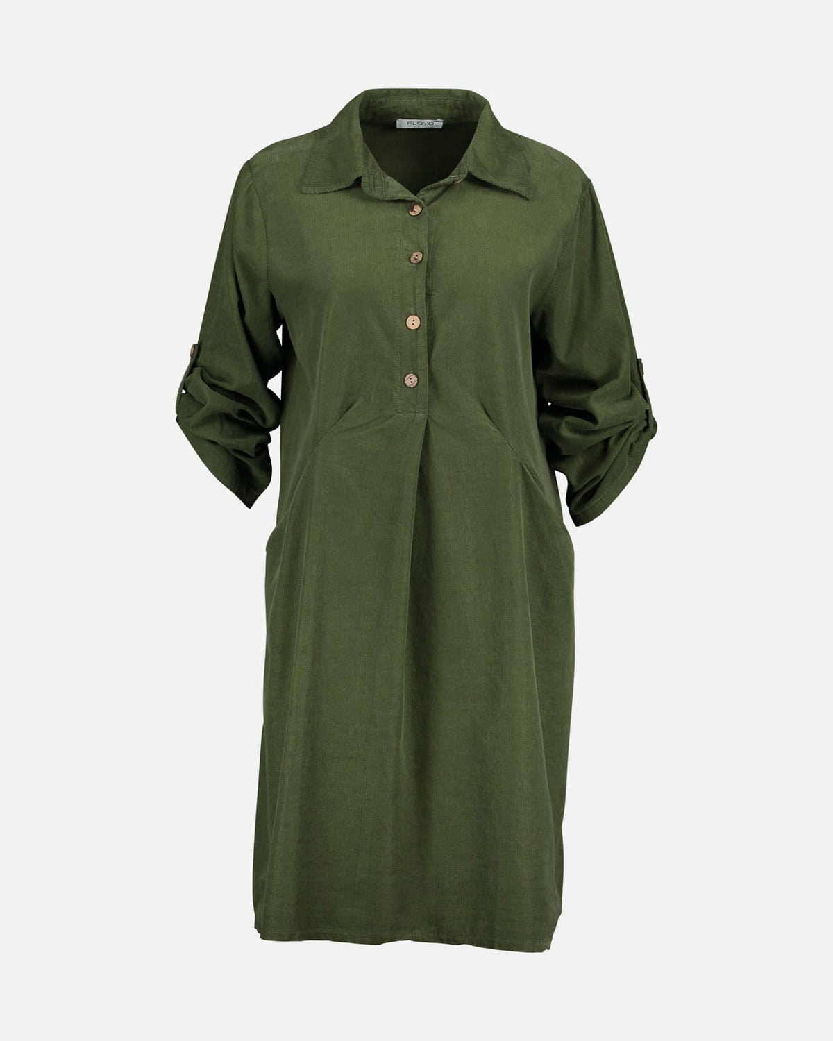 FLOYD Skjortekjole Randi Babycord - Army Green