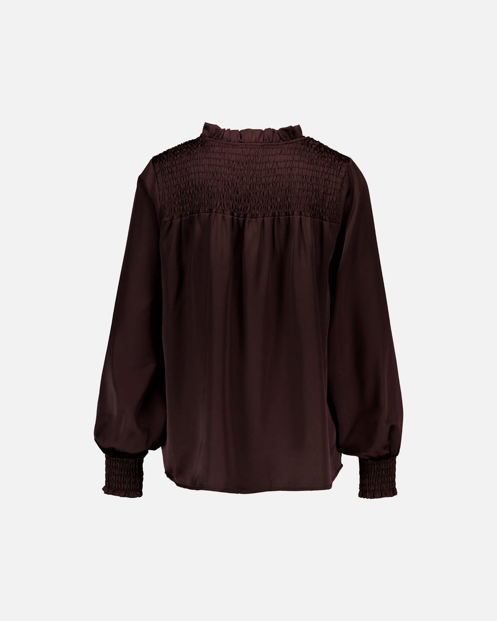 FLOYD Bluse Clair Uni Satin - Dark Brown