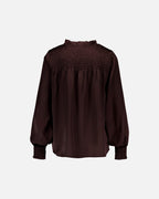 FLOYD Bluse Clair Uni Satin - Dark Brown