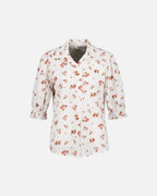 FLOYD Skjorte Gaia Fleur - Offwhite/ Red
