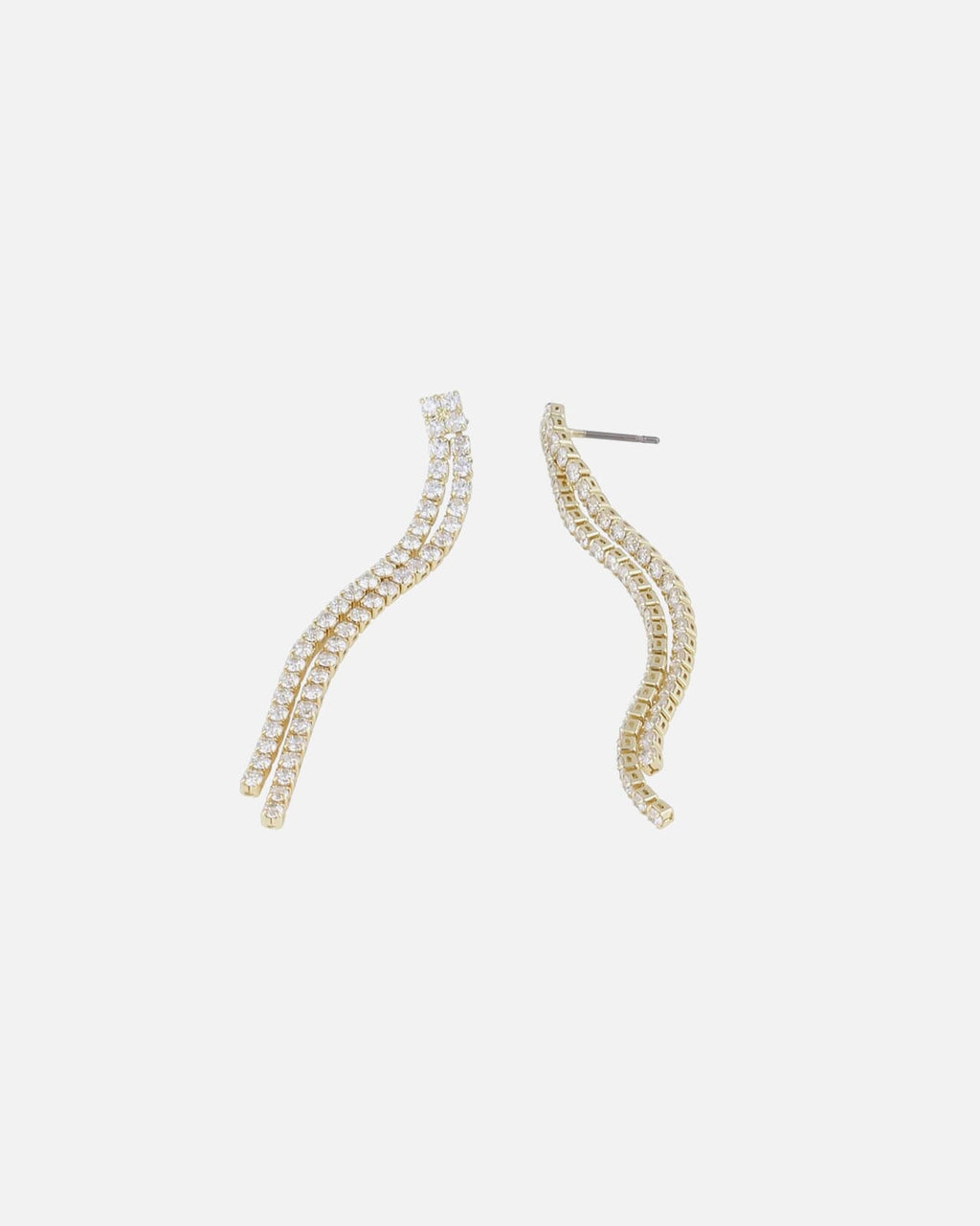 Snö of Sweden Øredobber Siri Stone Tassle Ear - Gold/ Clear