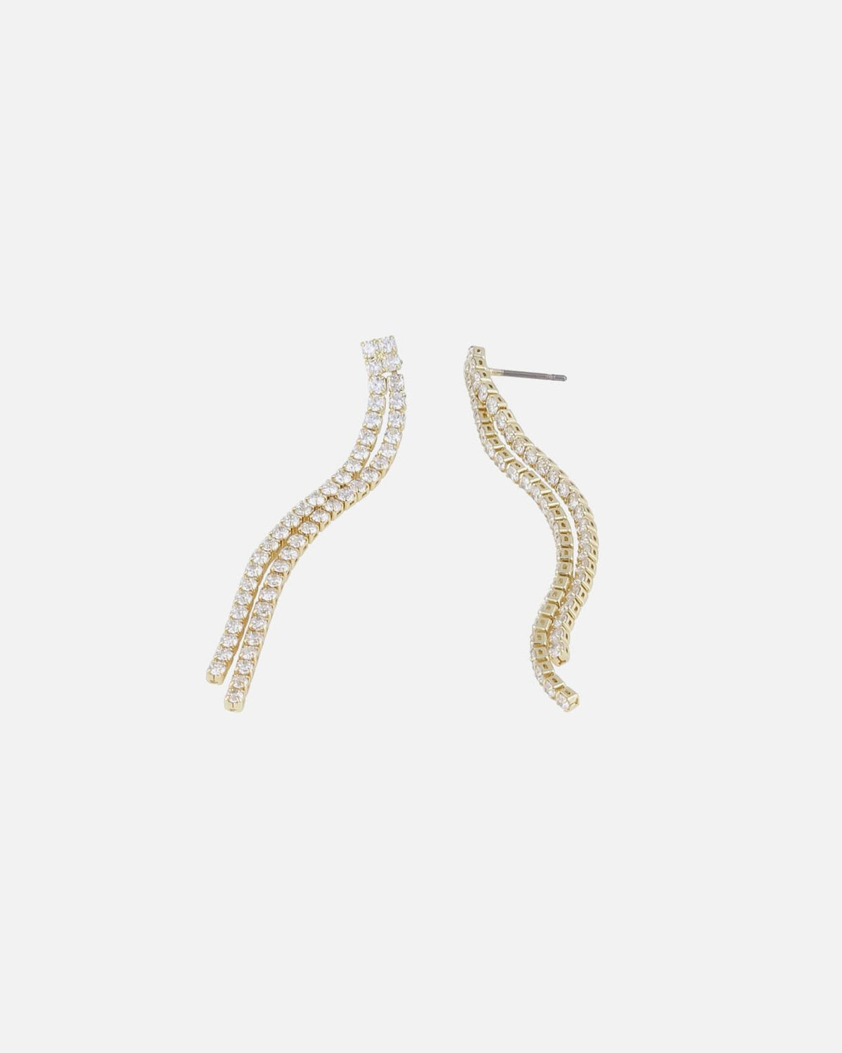 Snö of Sweden Øredobber Siri Stone Tassle Ear - Gold/ Clear