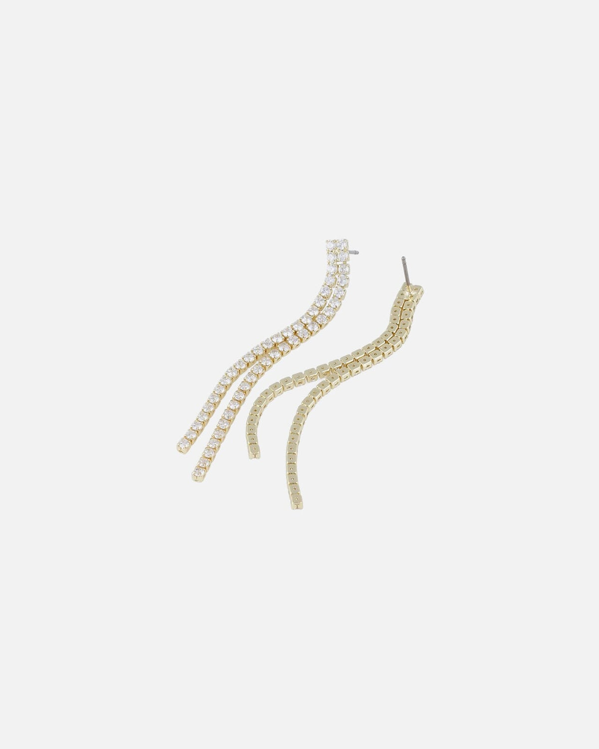 Snö of Sweden Øredobber Siri Stone Tassle Ear - Gold/ Clear