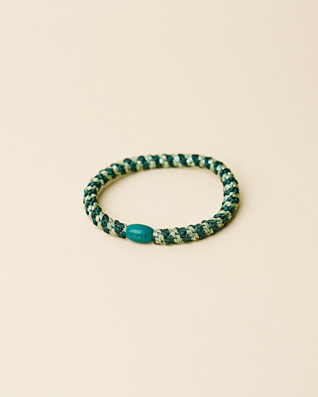 KNEKKI Hårstrikk Slim Stripe - Jungle/ Pistachio Glitter
