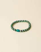 KNEKKI Hårstrikk Slim Stripe - Jungle/ Pistachio Glitter