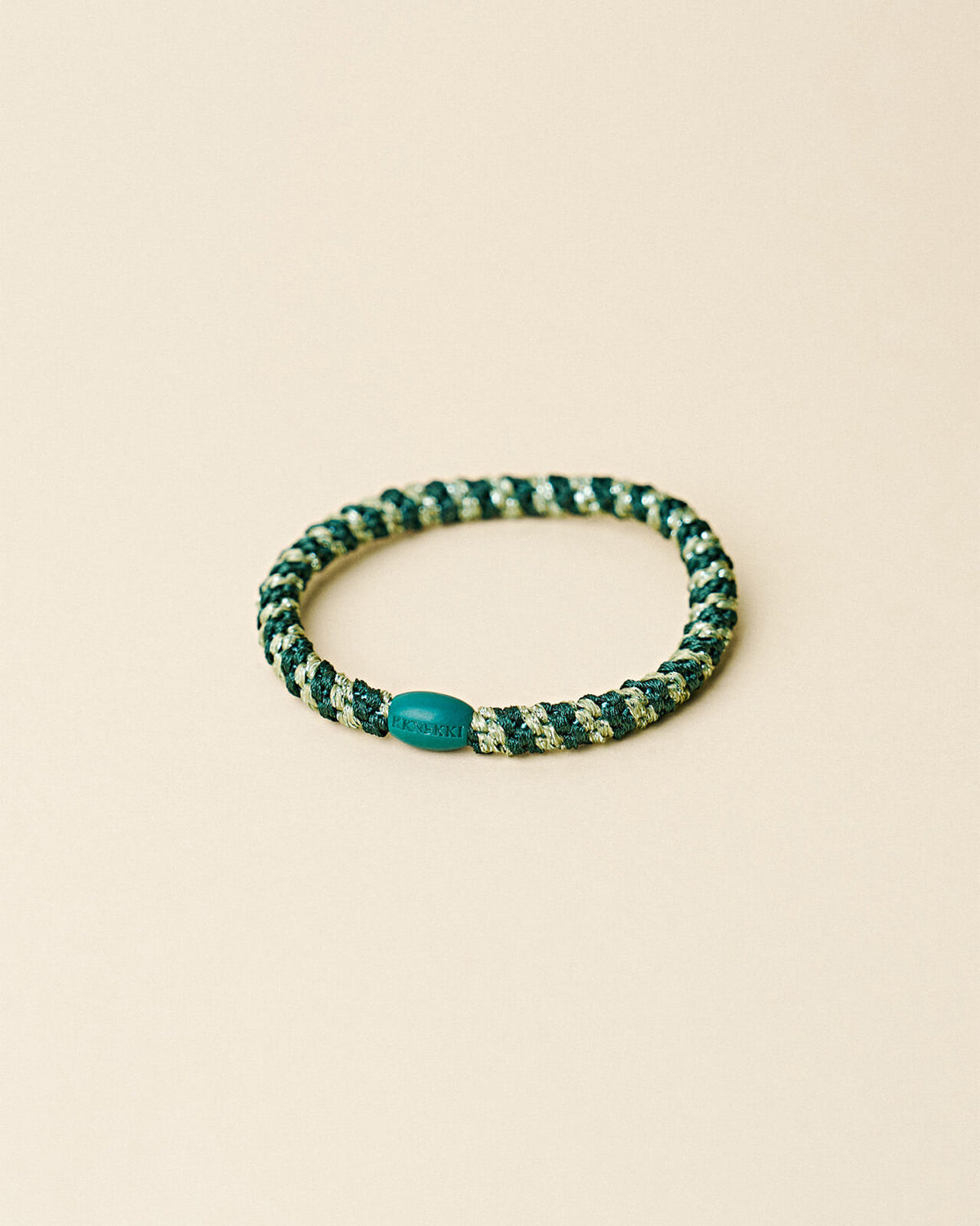 KNEKKI Hårstrikk Slim Stripe - Jungle/ Pistachio Glitter