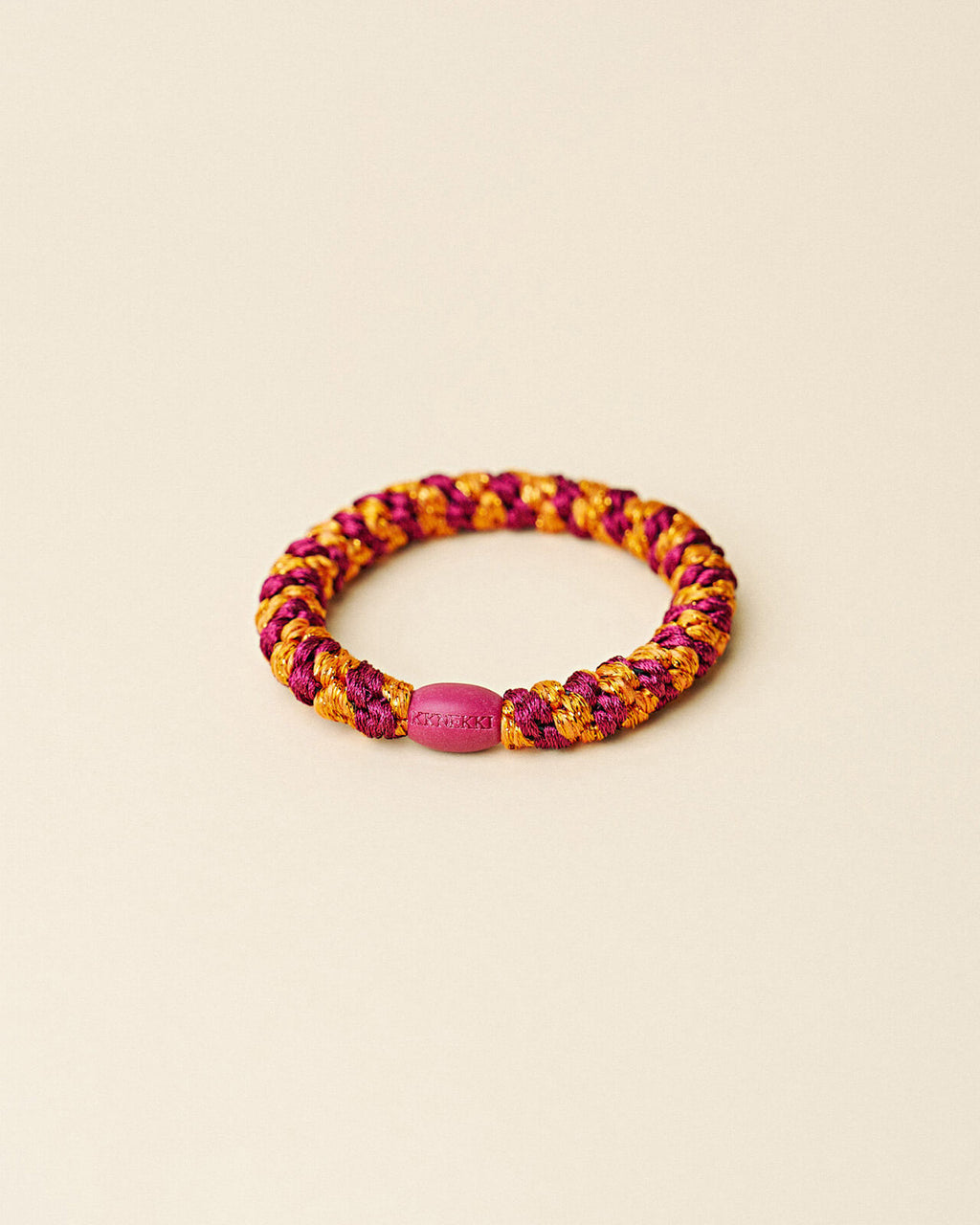 Kknekki Hårstrikk Stripe - Bordeaux/ Orange Glitter Stripe