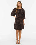 VILA Paljettkjole Faith O-neck 3/4 Short - Coffee Bean