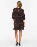 VILA Paljettkjole Faith O-neck 3/4 Short - Coffee Bean
