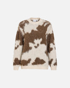 VILA Strikkegenser Venla O-neck L/S Jacquard - Super Light Natural Mel./ Coffee Bean