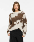 VILA Strikkegenser Venla O-neck L/S Jacquard - Super Light Natural Mel./ Coffee Bean