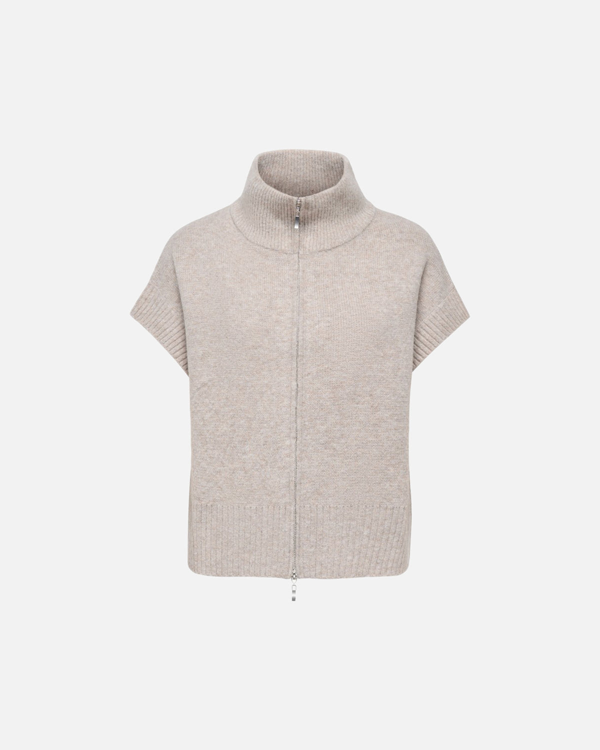 JDY Vest Lea S/L HN 2Way Zip - Natural Melange