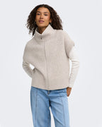 JDY Vest Lea S/L HN 2Way Zip - Natural Melange